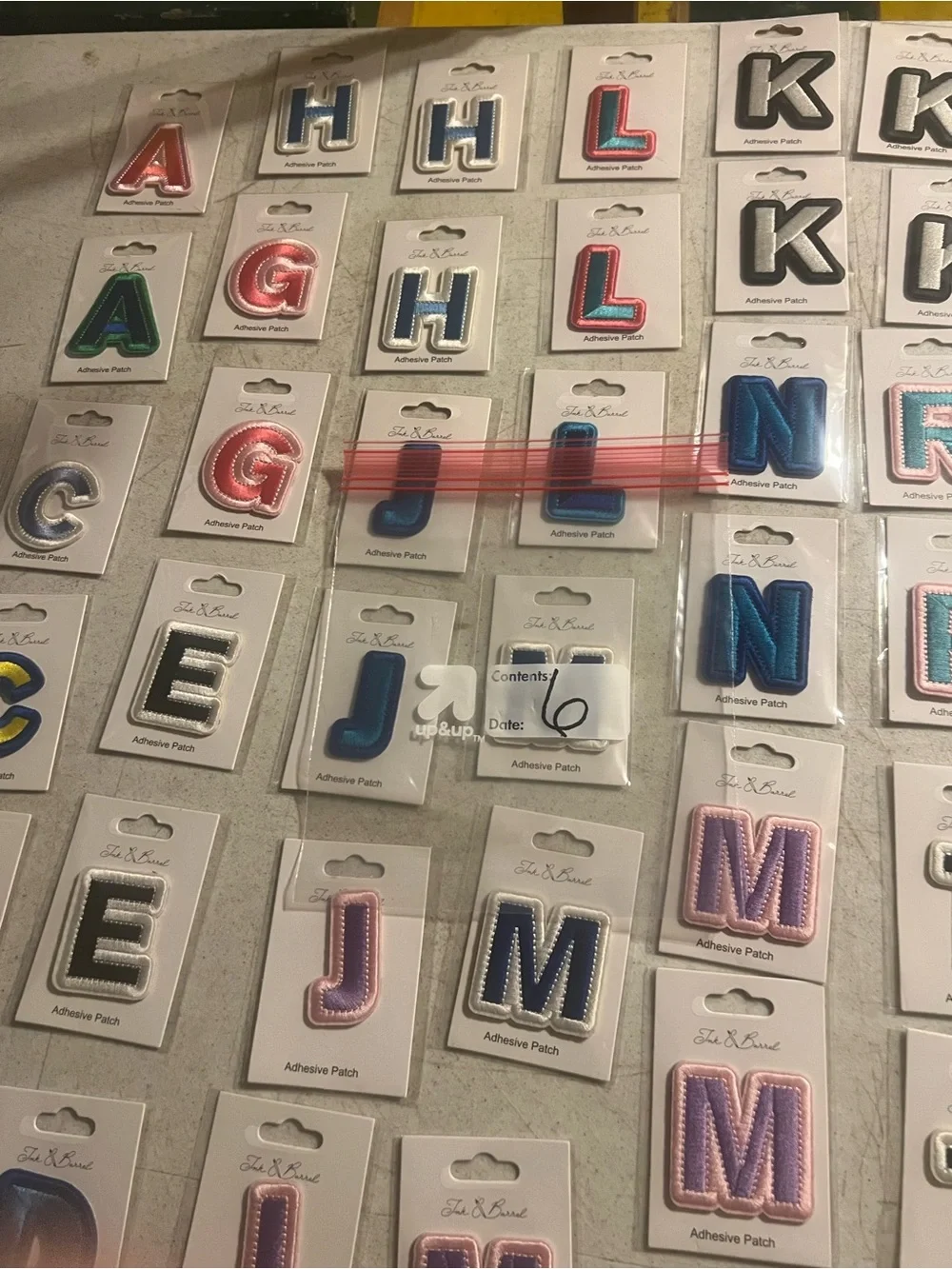 Assorted Letter Embroidered Wall Patches - Multi Color #6